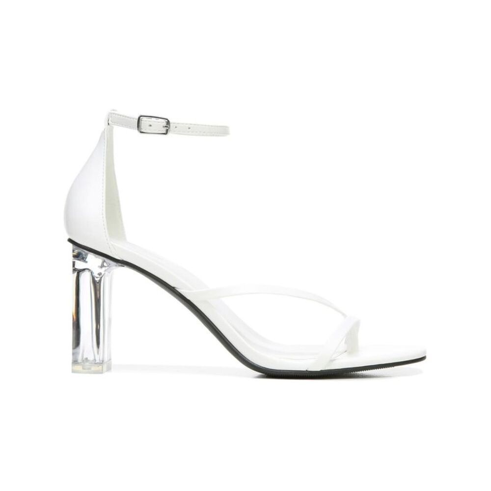 BAR III Womens White Transparent Heel Blakke Heeled Thong Sandals 8.5 M - Picture 3 of 3